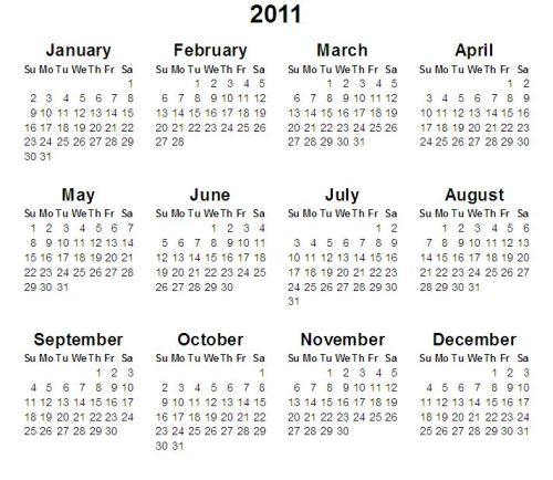 Click on Date to view Calendar. Feb. 28 - Mar 4, 2011