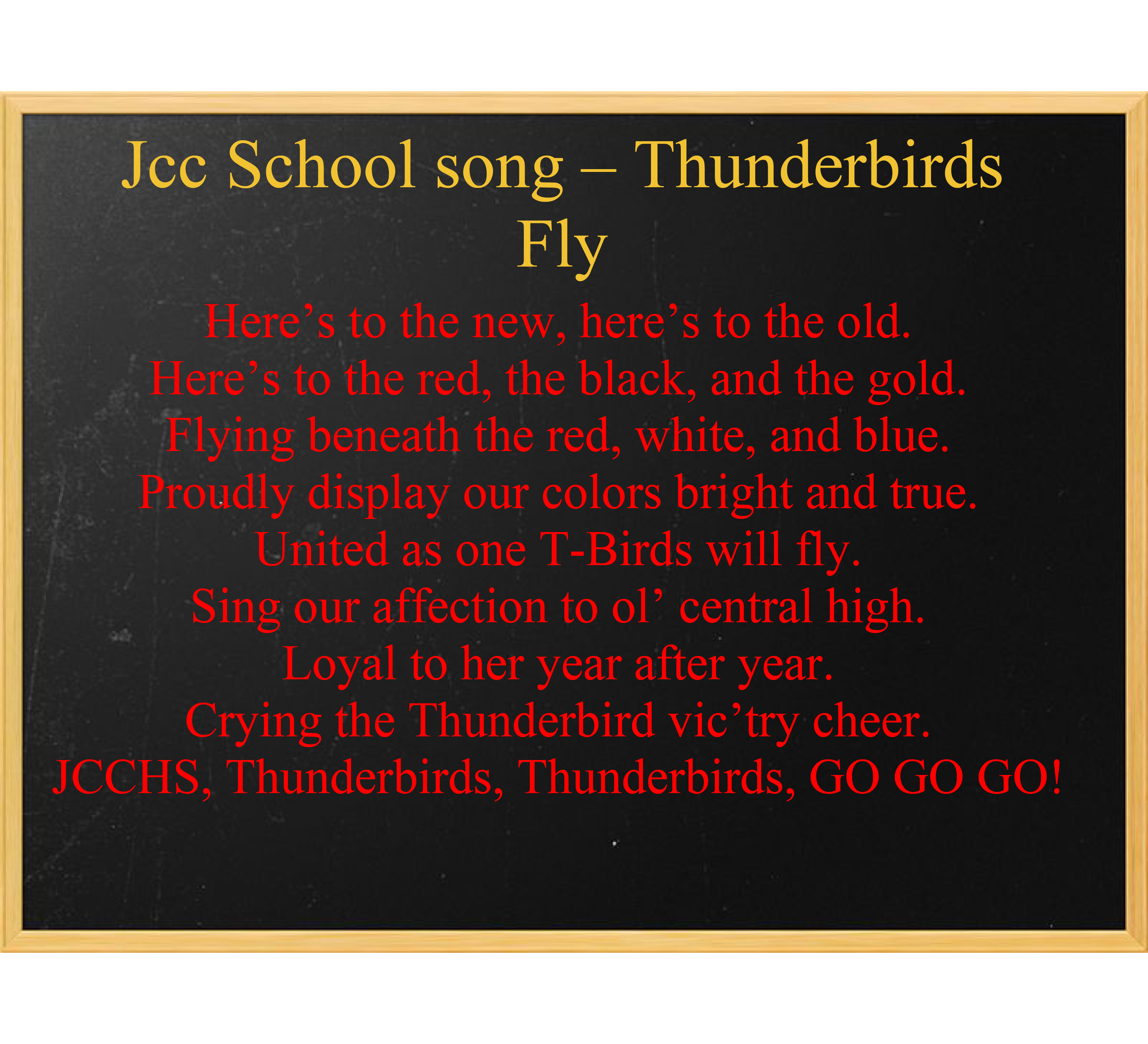 JCC School Song lyrics - see below for text