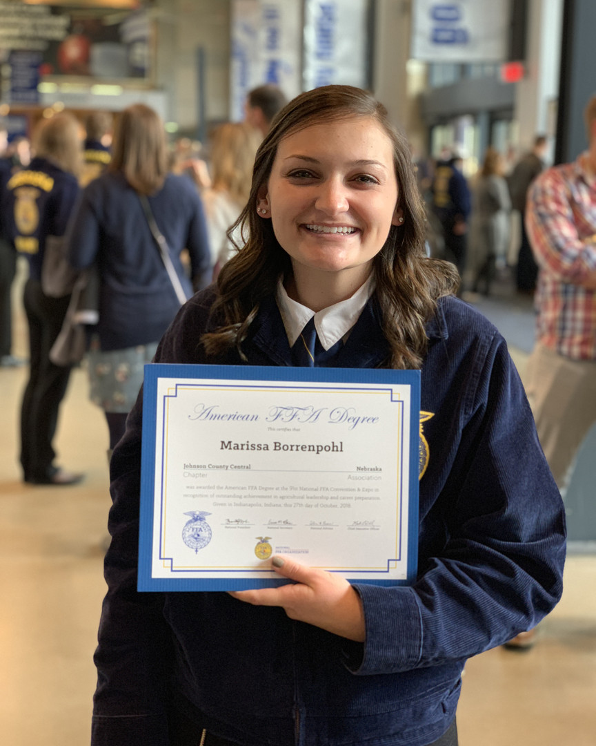 Marissa Borrenpohl after receiving her American Degree