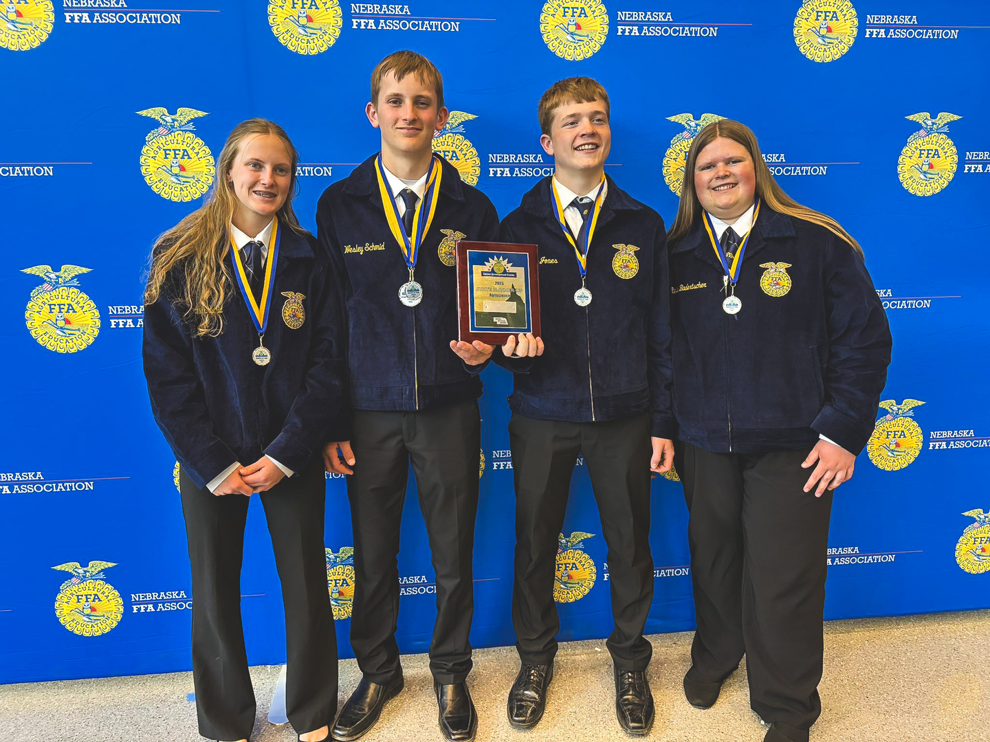 State Runner-up in the AgriScience contest. Individual results: Wesley Schmid 2nd Place , Reese Badertscher 5th, Sophia Schmid 9th, Cooper Jones 10th