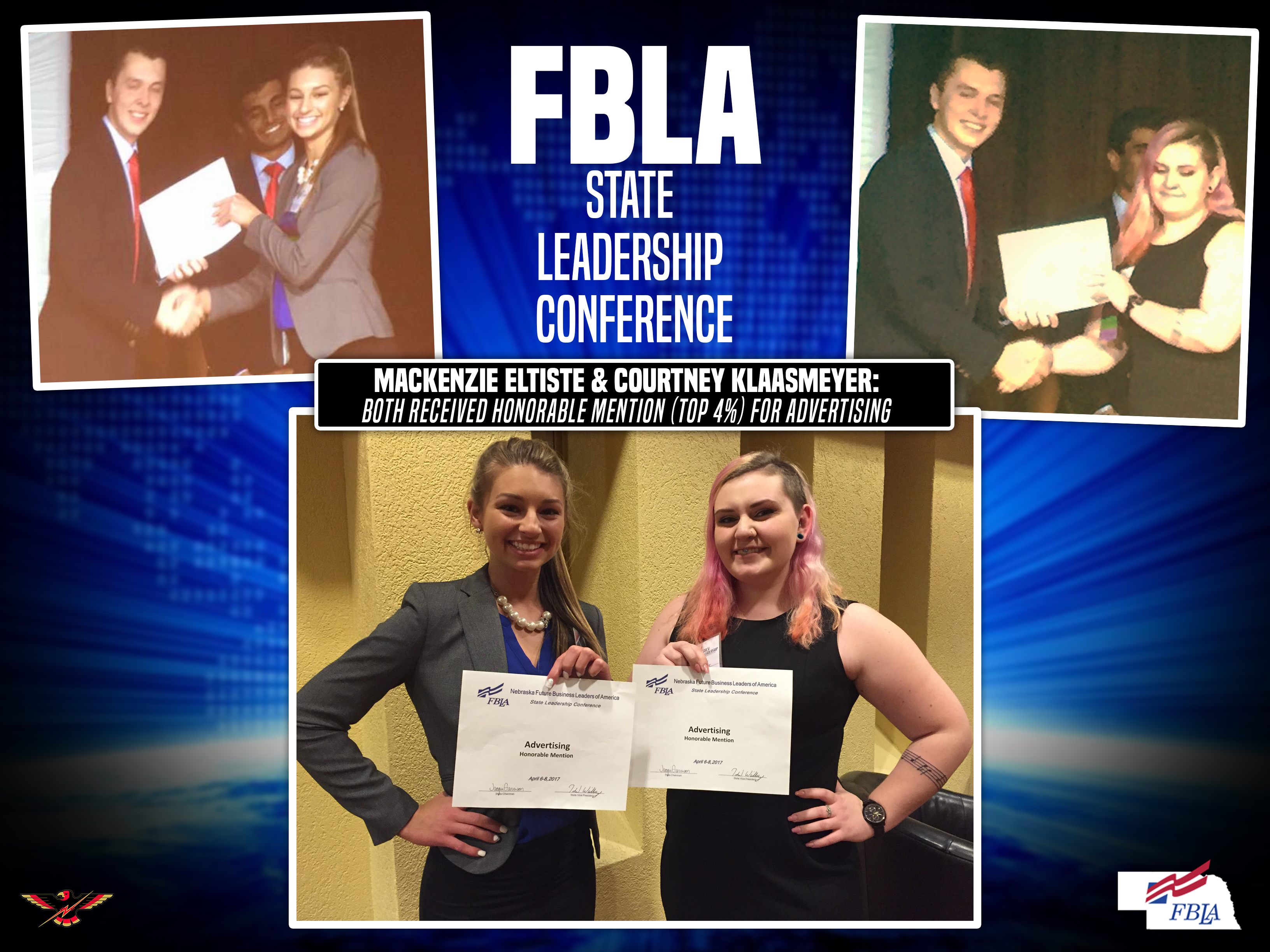 2017 State Leadership Conference Individual Winners - Mackenzie Eltiste and Courtney Klaasmeyer