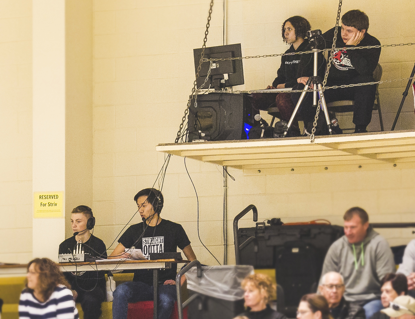 JCC Striv streaming from north visitor stands in gym