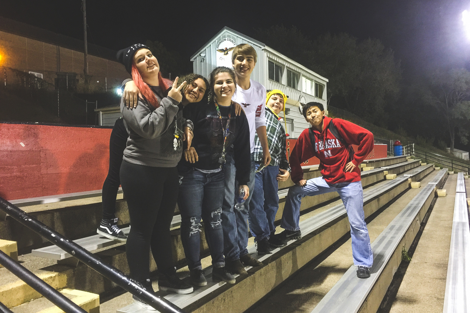 JCC Striv Crew group photo in stands