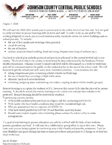 Johnson County Central - JCC 2020-2021 Back To School