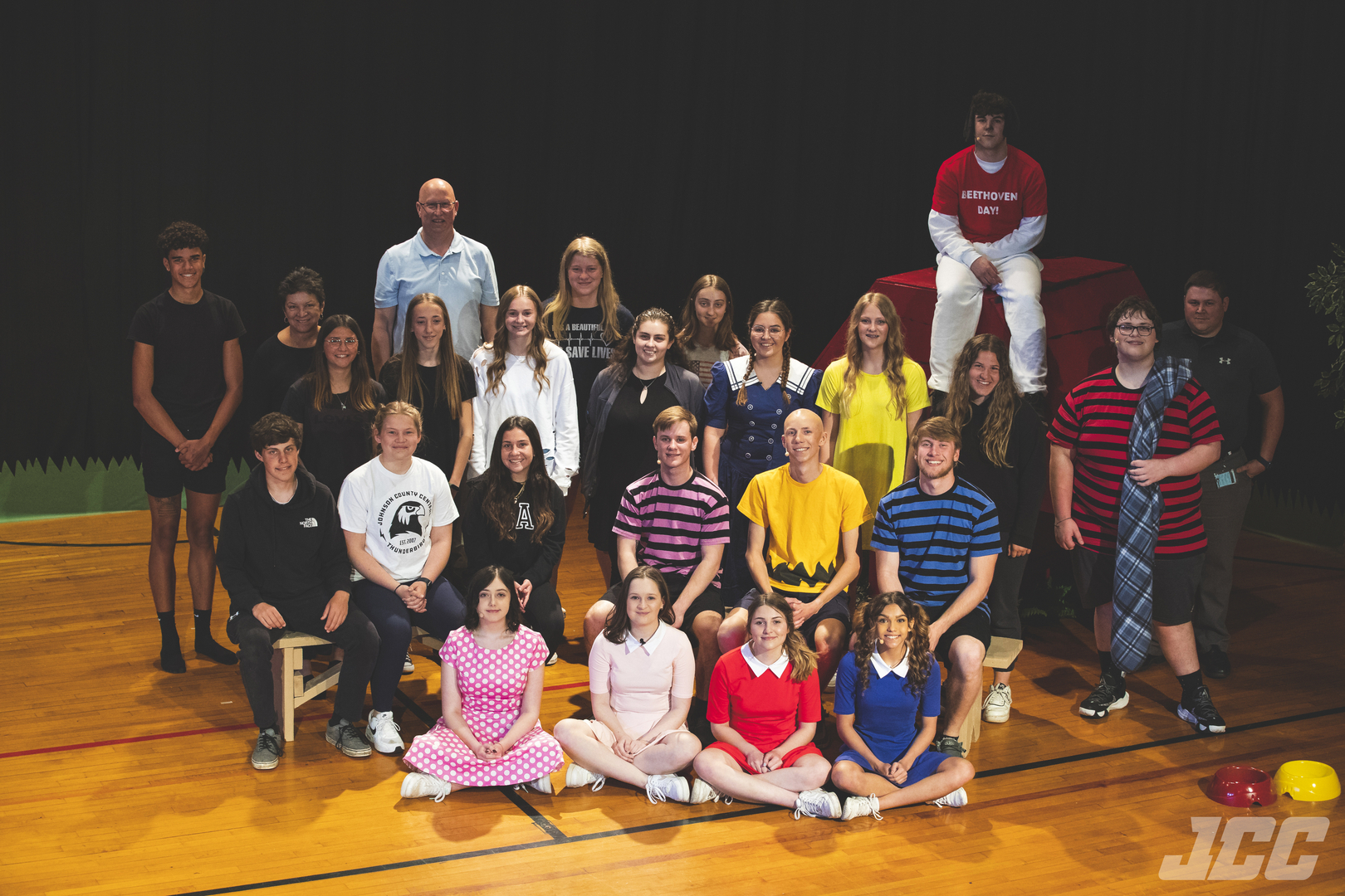 JCC Cast & Crew pictured on stage