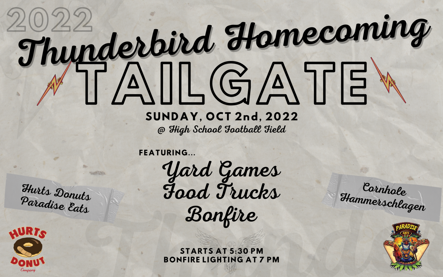 2022 Thunderbird Homecoming Tailgate Flyer