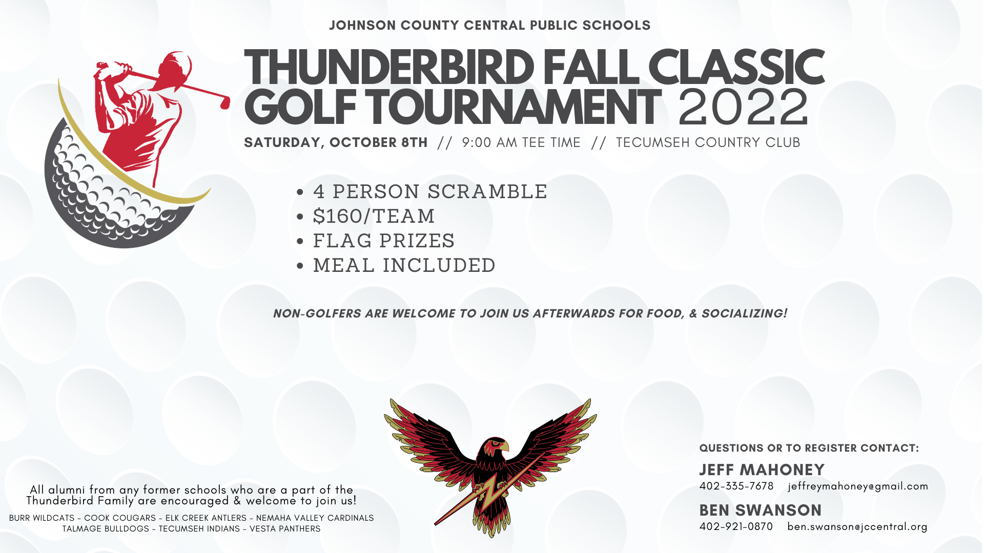 2022 Thunderbird Fall Classic Golf Tournament Flyer