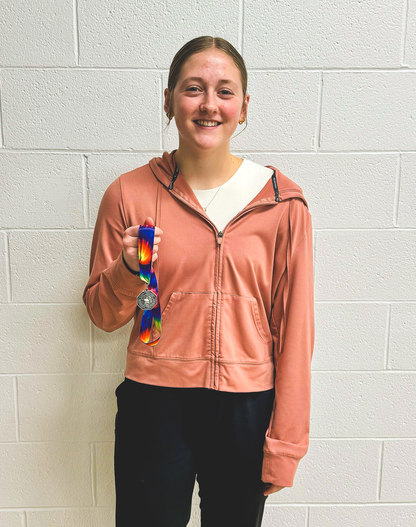 Saige Rother with 2nd Place Medal at 2025 State HOSA