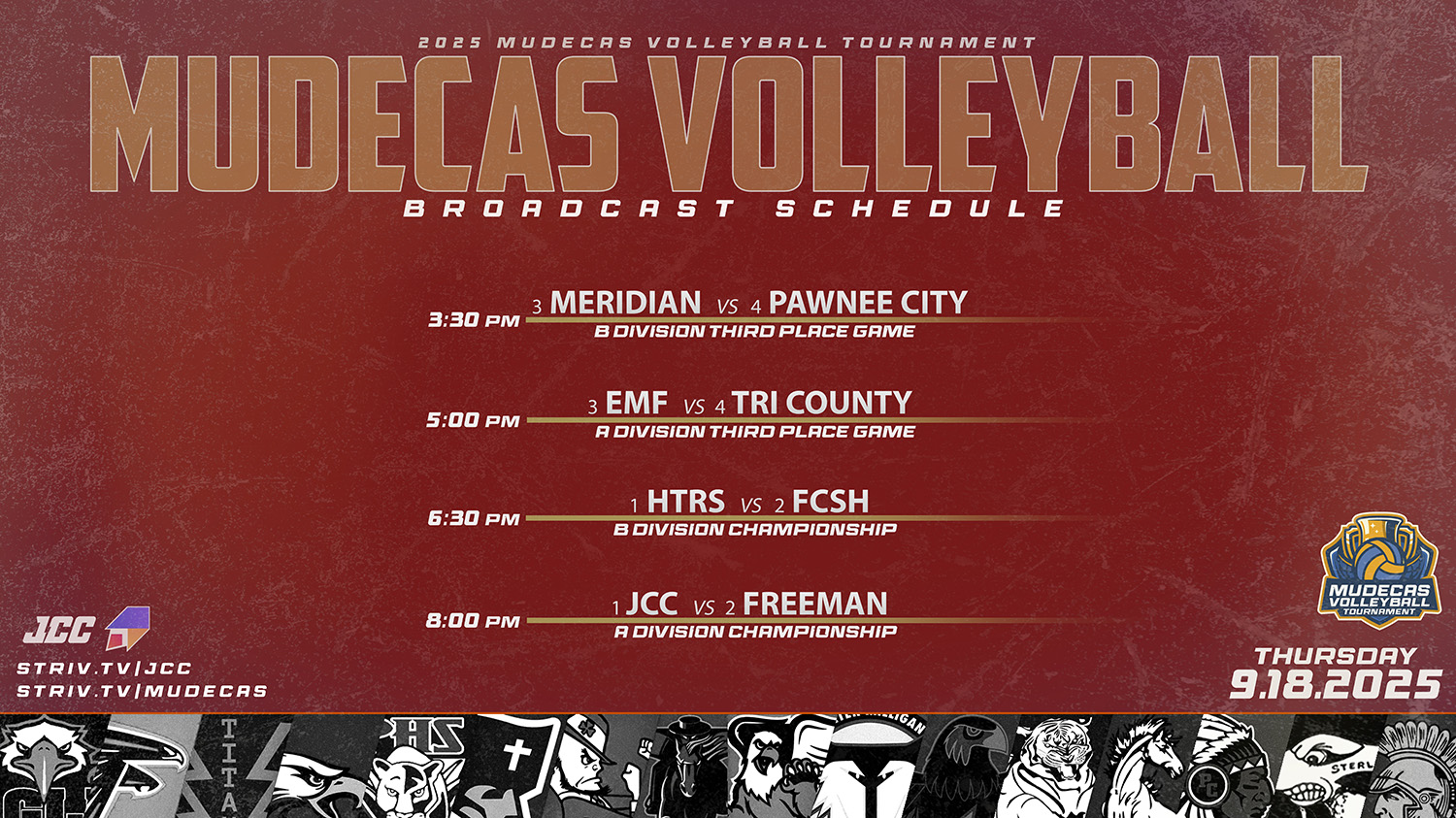 Broadcast Schedule for Thursday's Games