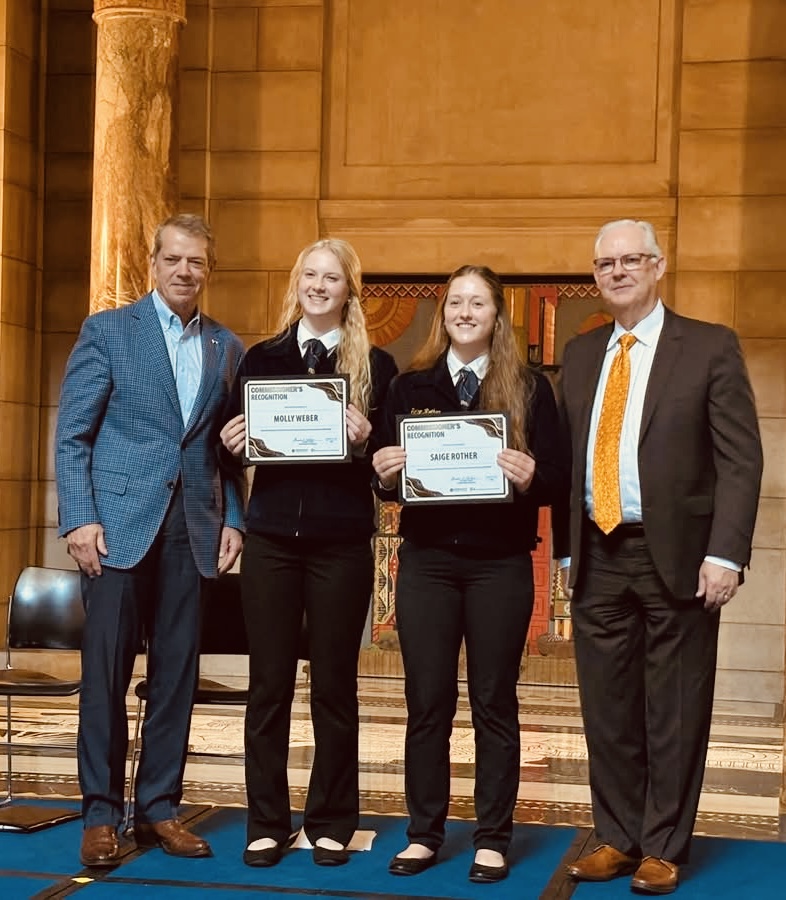 JCC's Molly Weber and Saige Rother pictured with their certificates.
