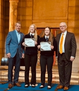 JCC's Molly Weber and Saige Rother pictured with their certificates.