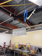 Main floor computer lab with exposed ceiling.